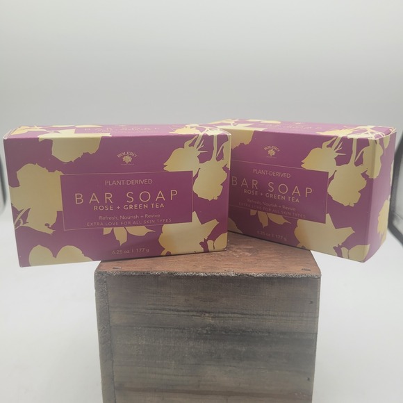 LOT 2 x Large Bolero Plant Derived ROSE + GREEN TEA Bar Soap Bath 6.25oz Revive - Picture 1 of 2